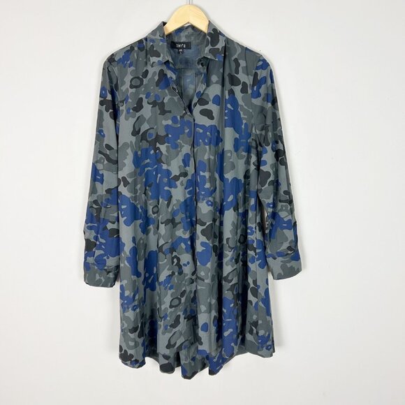 Comfy USA Camo Button Down Tunic Shirt Classic Size Large Women's - Picture 1 of 4